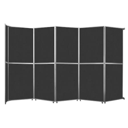 Versare Operable Wall Folding Room Divider 19'6" x 12'3" Black Fabric 1070502-2